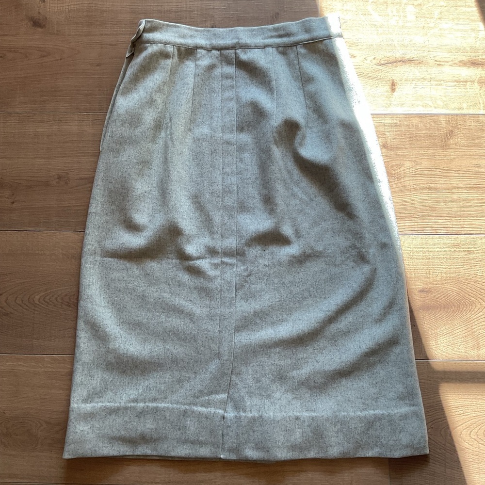 Vintage David Benjamin 100% Wool Gray Pencil Skirt 2 4 High Waisted - Picture 6 of 7